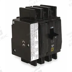 SQUARE D Miniature Circuit Breaker: 100 A, 120/240V AC, Three Phase, 10kA at 120/240V AC, 3 Poles (MPN QOU31001021). Key specifications — Phase: Three; Amps: 100 A; AC Voltage Rating: 120/240V AC; Max. AIR Rating: 10kA at 120/240V AC; For Use With: Heating; Brand: SQUARE D.