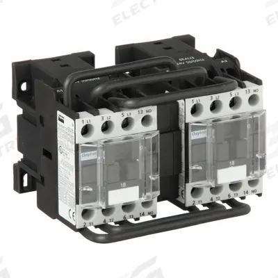 Dayton Magnetic Contactor: Reversing, 3 Poles, 3NO Contacts, 18 A - Reversing IEC Contactors