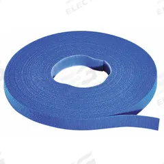 RIP-TIE Hook-and-Loop Cable Tie Roll: 75 ft Lg, 0.38 in Wd, 50 lb Tensile Strength, Blue (MPN W-75-PRL-BU). Key specifications — Color: Blue; Material: Nylon; Brand: RIP-TIE.