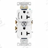 LEVITON Duplex Receptacle Outlet: Duplex, 5-20, White, 125V AC, 20 A, 2 Pole / 3 Wire (MPN 5362-S1W)