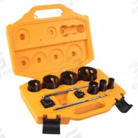 SPYDER Hole Saw Kit: 11 Pieces, 1 7/8 in Max. Cutting Dp, Bi-Metal, 18/20 Teeth per Inch (MPN 600886). Key specifications — attr1098178: 18; 20; attr1098172: SPYDER.