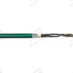 CHAINFLEX Control Cable: 18 AWG, 18 Conductors, 25 ft, PVC Jacket, 600 V (MPN CF6-07-18-25). Key specifications — Conductor Material: Copper; Conductor Configuration: Single; Minimum Bend Radius Factor - Fixed: 4 x OD; Minimum Bend Radius Factor - Flexible: 5 x OD; Includes Ground: Yes; Minimum Bend Radius Factor - E-Chain: 6.8 x OD; Resistance Properties: Heat Resistant; Standards: CE.