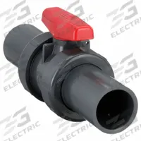 SPEARS Manual Two-Way Ball Valve: 1 1/2 in, PVC, Straight, Socket x Socket, Full Port Ball Port, Tee (MPN 3622R-015). Key specifications — attr1008170: SPEARS; attr1017899: Tee.