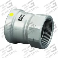VIEGA MEGAPRESS Crimp Adapter Fitting: 2 1/2 in Pipe x 2 1/2 in Pipe Size, Press-fit x FNPT, HNBR (MPN 28755). Key specifications — attr1347260: VIEGA MEGAPRESS.