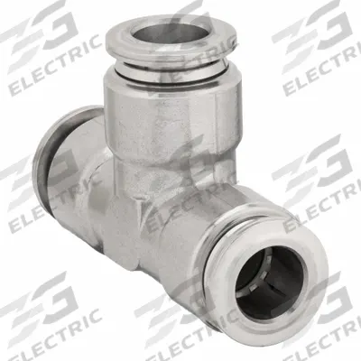 AIGNEP USA Push-Fit Tee Fitting: 5/32 in OD x 5/32 in OD x 5/32 in OD Size, Stainless Steel - Stainless Steel Tube Fittings