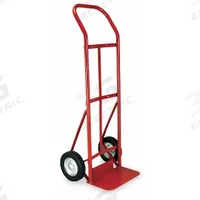 DAYTON General Purpose Hand Truck: 400 lb, Flow-Back Handle, Red, Steel, Semipneumatic, 10 in Wheel (MPN 2W063). Key specifications — Brand: DAYTON; Color: Red.