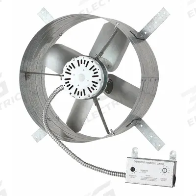 Dayton Attic Exhaust Fan: Gable Mount, Electric Motor, Max. 2,300 sq ft Attic - Gable-Mount Attic Exhaust Fans