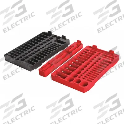 MILWAUKEE PACKOUT Socket Tray: 9 3/4 in W x 12 in D x 1 5/8 in H, Plastic - PACKOUT Tool Organizer Trays