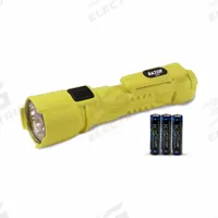 KOEHLER BRIGHTSTAR Flashlight: 325 lm, 7 hr Run Time at Max Brightness, 236 m Max Beam, Yellow (MPN 60160-B). Key specifications — Brand: KOEHLER BRIGHTSTAR; Battery Requirements - Broad: Includes 3 AA.