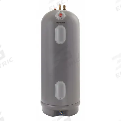 RHEEM Electric Water Heater: 240V AC, 40 gal, 4,500 W, Single Phase, 61.5 in Ht - Corrosion-Resistant Commercial Electric Water Heaters