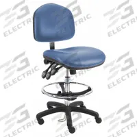 Ergonomic Chair: Vinyl, Armless, Ht Range 21 in to 31 in, 21 1/2 in Seat Wd, 19 in Seat Dp, 0 Glides (MPN WNT-DCRB-TLC-WW-BLUE). Key specifications — Foot Support: Yes; Back Tilt Backward: 80°; Back Tilt Forward: 105°; Base Material: Nylon; Brand: BENCHPRO; Product Type: Cleanroom Ergonomic Chair; Cleanroom Class: ISO 5; ESD-Safe: Not ESD Safe.