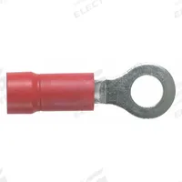 PANDUIT Ring Terminal: Red, Vinyl Insulation, #6 Stud Size, 22 AWG to 16 AWG Wire Sizes, 600 V (MPN PV18-6R-CY). Key specifications — attr1308027: PANDUIT.