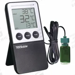 TRACEABLE Thermometers: -58°F to 158°F /-50°C to 70°C, ±1°C, Bottle, 10 ft Cable Lg, Glycol (MPN 5650). Key specifications — Bottle Probe Fill Medium: Glycol; Accuracy: ±1 °C; Brand: TRACEABLE; Temperature Units: Celsius.
