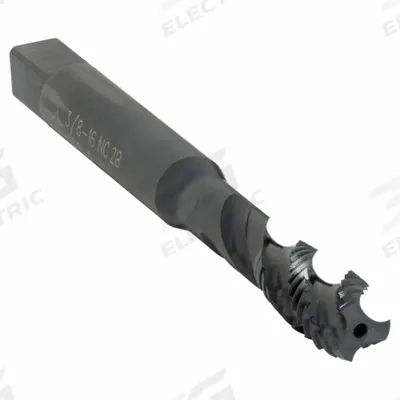 CLEVELAND Spiral Flute Tap: 3/8"-16 UNC, 2B, 3 Flute, Semi-Bottoming Chamfer - General Purpose Spiral-Flute Taps