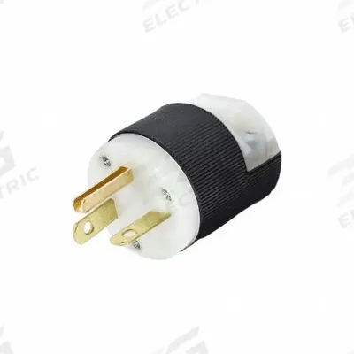 HUBBELL Straight Blade Plug: 6-20P, 250V AC, 20 A, 2 Pole, 3 Blade, White/Yellow (MPN HBL5466CST) - General Purpose Plugs