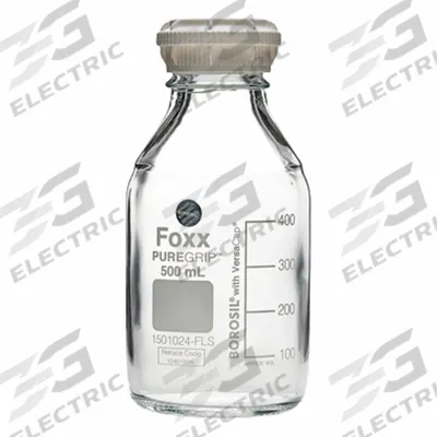 APPROVED VENDOR Narrow Mouth Round Glass Bottles - Safety Coated: 500 mL, GL45, Colorless - Safety Coated Wide Mouth Round Glass Lab Bottles
