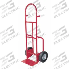 DAYTON General Purpose Hand Truck: 800 lb, Dual-Pin Handle, Red, Steel, Flat-Free, 10 in Wheel (MPN 6W858). Key specifications — Brand: DAYTON; Color: Red.