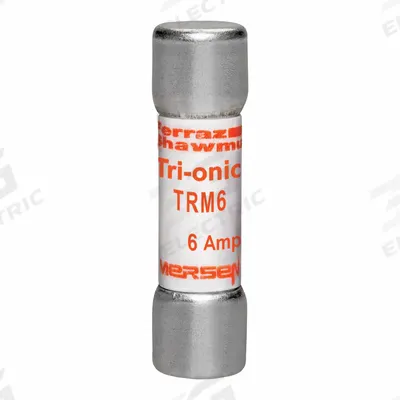MERSEN Fuse: TRM Series, Midget, Time-Delay, 6 A, 250 V AC, 13/32 in x 1 1/2 in - Time-Delay Cylindrical Fuses