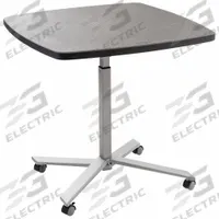NATIONAL PUBLIC SEATING Cafe/Breakroom Table: Plastic, Charcoal, 42 in Overall Ht - Max, Square (MPN CTT3042). Key specifications — attr1039436: NATIONAL PUBLIC SEATING; attr1039447: Silver; attr1039448: Steel; attr1039806: Charcoal; attr1039813: Powder Coated; attr1039815: Adjustable Height; attr1039820: Nestable; attr1039828: Charcoal.