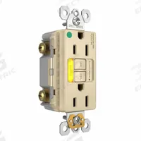 LEGRAND GFCI: Hospital Grade, Duplex, 5-15R, Ivory, GFCI, 125V AC, 15 A, 2 Pole / 3 Wire (MPN 1597HGTRPIAMBI)