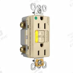 LEGRAND GFCI: Hospital Grade, Duplex, 5-15R, Ivory, GFCI, 125V AC, 15 A, 2 Pole / 3 Wire (MPN 1597HGTRPIAMBI)
