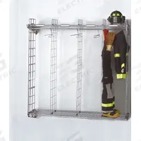 GROVES Turnout Gear Storage Rack: Wall Mount, 1 Sides, 20 Compartments, Zinc Chromate, Chrome (MPN NTWM-20/18). Key specifications — Material: Zinc Chromate; Brand: GROVES; Color: Chrome.