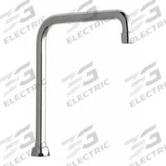 CHICAGO FAUCETS Spout: Spout, Arc, Swivel Spout, Brass, Polished Chrome, 1.5 gpm Flow Rate, Aerated (MPN HA8AE35JKABCP). Key specifications — Product Type: Spout; Spout Style: Swivel; Body Material: Brass; Color/Finish: Polished Chrome; Brand: CHICAGO FAUCETS.