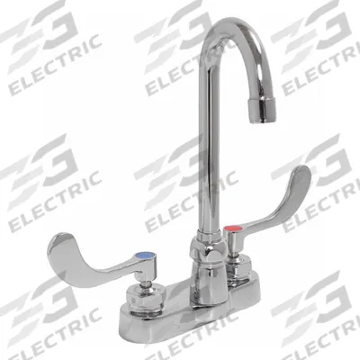 ZURN Gooseneck Kitchen/Bathroom Faucet: AquaSpec, Cast Brass, Chrome Finish - Centerset Handle Bathroom Faucets