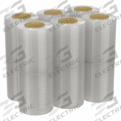 GOODWRAPPERS Stretch Wrap Film: 120 ga Gauge, 5 in Overall Wd, 650 ft Overall Lg, Clear - Handle with Brake Stretch Wrap
