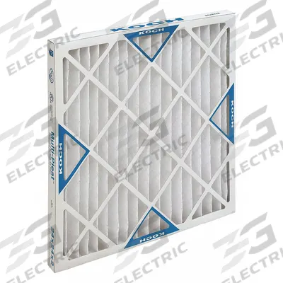 KOCH Pleated Air Filter: 25 in x 20 in x 2 in, MERV 8 - MERV 8 Pleated Air Filters