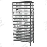 AKRO-MILS Bin Shelving: 36 in x 18 in x 79 in, 1 Sided, 36 Bins, Open, Shelf Bin, Clear, 13 Shelves (MPN AS1879178SC). Key specifications — Includes Bins: Yes; Bin Material: Polymer; Frame Color: Gray; Bin HxWxD: (36) 4 in x 11-1/8 in x 17-7/8 in; Frame Material: Steel; Bin Color: Clear; Bin Style: Shelf; Brand: AKRO-MILS.