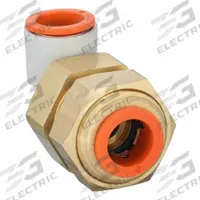 SMC Push-Fit Elbow Fitting: 1/2 in OD x 1/2 in OD Size, Push-to-Connect x Push-to-Connect, Brass (MPN KQ2LE13-00A). Key specifications — Brand: SMC.