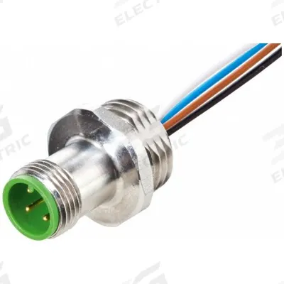 MURRELEKTRONIK Cordset: M12 Male – Front Mounting Receptacle, A, 8 Pins - Food & Beverage M12 Receptacles for Signal & Low-Power Applications