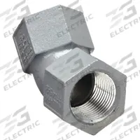 Elbow, 45 Degrees: Aluminum, Powder Coated, 3/4 in Trade Size, Female to Female, NPT (MPN FF-45-2WW). Key specifications — Ends - Hazardous Fittings: 3/4 in FNPT x 3/4 in FNPT; Material: Aluminum; Finish: Powder Coated; Brand: HUBBELL KILLARK.