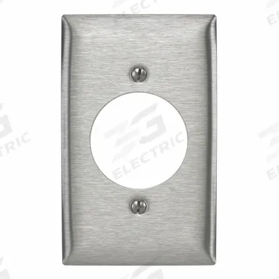 HUBBELL Wall Plate: Single Circular Opening, 1 Gang, Silver - General Purpose Wall Plates