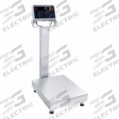 OHAUS Industrial Bench Scale: 15 3/4 in x 19 3/4 in, IP68/IP69K, Column-Mounted - Bench Scales with Column-Mounted Indicator
