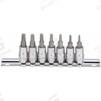 WESTWARD Socket Bit Set: 1 - 25 Pieces, 1/4 in Drive Size, 7 Pieces, T8 to T30 Tip Size Range, Torx (MPN 54TN14). Key specifications — attr1216280: Fixed Insert; attr1216283: WESTWARD; attr1225718: T8 to T30; attr1227491: 1/4 in.