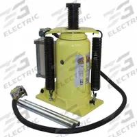 ESCO/EQUIPMENT SUPPLY CO Bottle Jack: Steel, Trigger, Air/Mechanical, 20 ton Load Capacity (MPN 10450). Key specifications — Brand: ESCO/EQUIPMENT SUPPLY CO; Lifting Actuator: Trigger; Body Material: Steel.
