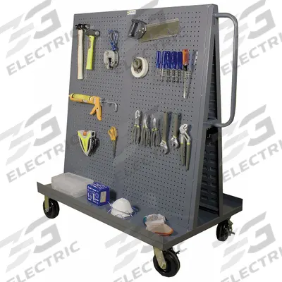 APPROVED VENDOR Mobile A-Frame Louvered/Pegboard Rack: 54 1/2 in x 48 in x 48 in - A-Frame Mobile Louvered & Pegboard Racks Without Bins