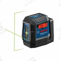 BOSCH Cross Line Laser: 2 Lines and 0 Dots, Green Beam, 2 Planes, ±1/4 in @ 30 ft Accuracy, 2 Lines (MPN GLL50-20G). Key specifications — attr935979: AA; attr934757: BOSCH; attr936112: ±1/4 in @ 30 ft; attr936114: Pendulum Self-Leveling; attr935981: (2) AA Batteries.