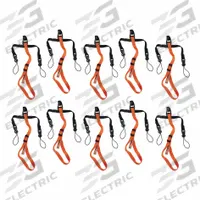 SQUIDS BY ERGODYNE 3140 10-pack Orange and Black Barcode Scanner Tether - Dual Attachments: 10 PK. Key specifications — Size: One Size; Includes: (10) Attachment Strap; Product Type: Barcode Scanner Lanyard; Brand: SQUIDS BY ERGODYNE; Material: Polypropylene; Color: Black; Finish: Unfinished; Compatible Product Type: Scanner Harnesses.