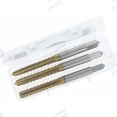 CHICAGO-LATROBE Tap Kit: 1/4"-20 UNC, H3 / 3B, 4 Flute, TiN Coated High Speed Steel (MPN 174506)