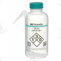APPROVED VENDOR Wash Bottle: 500 mL, Methanol, Green, Wide, Integrated Spout Spout, White (MPN 24J884). Key specifications — Closure Color: Green; Vented/Nonvented: Vented; Body Color: White; Brand: APPROVED VENDOR; Imprinting Group: Specific Chemicals.