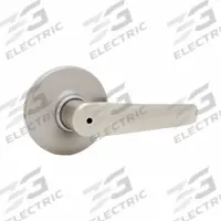 KWIKSET Door Lever Lockset: Privacy Lever Locksets, Nickel, ADA Compliant (MPN 300DL-15-6AL-RCS). Key specifications — Ligature Resistance: Not Ligature-Resistant; Brand: KWIKSET; Lockset Function ANSI Code: F76; Visual Indicator Message: No Message; Lockset Style: Rose; ADA Compliant: Yes; Finish: Satin Nickel-Plated : Zinc.