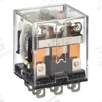 OMRON General Purpose Relay: Socket Mounted, 10 A Current Rating, 24V AC, 3PDT, 11 Pins/Terminals (MPN LY3N-AC24). Key specifications — Brand: OMRON; Base Type: Square; Mounting Style: Plug-In; Pin Shape: Flat; Electrical Connection: Quick-Connect; Manufacturer Part Number: LY3N-AC24; Operating Current: 10 A at 110V AC (Resistive Load); Series: LY Series.