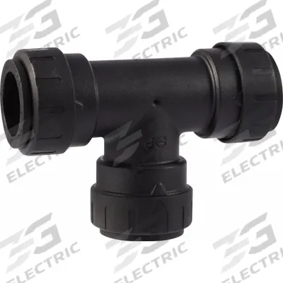 SHARKBITE Push-Fit Tee Fitting: 7/8 in OD x 3/4 in Pipe x 3/4 in OD x 3/4 in OD Size - Twist-Release Polymer Push-to-Connect Tube Fittings
