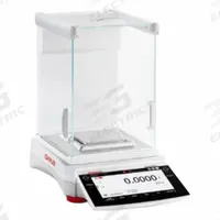 OHAUS Lab Scale: 120 g Capacity, 0.1 mg Readability, ct/dwt/g/gr/mg/oz/ozt, 0.1 mg Repeatability (MPN EXR124N). Key specifications — Brand: OHAUS; Display Type: TFT Touchscreen.