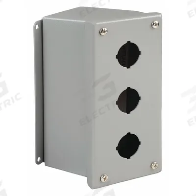 WIEGMANN Push Button Enclosure: 30mm, 3 Holes, Carbon Steel - Enclosures for 30mm Operators