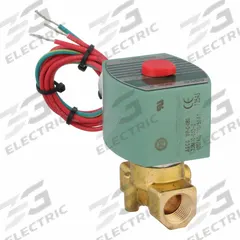 REDHAT Solenoid Valve: 2-Way, Normally Closed, 3/8 in Pipe Size, 110V AC/120V AC, High Flow (MPN 8263H200LF 120/60, 110/50). Key specifications — Pipe Size: 3/8 in; Voltage: 110V AC; Brand: REDHAT.