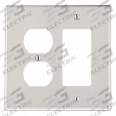 HUBBELL Wall Plate: Combo, 2 Gang, Almond, Std Size (MPN P826LA). Key specifications — Brand: HUBBELL; Material: Polycarbonate.